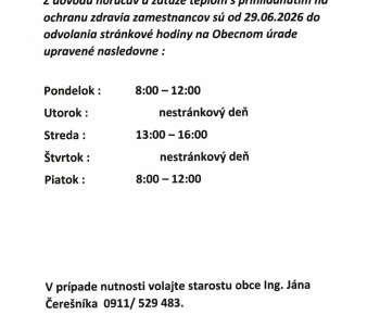 Aktuality / Úprava úradných hodín - foto