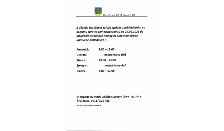 Úprava úradných hodín